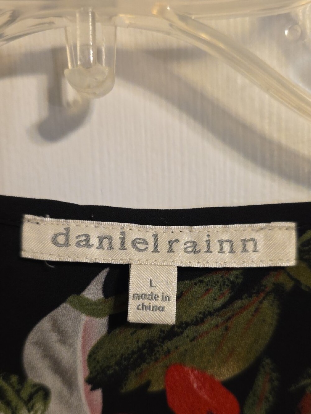 Daniel Rainn Black Floral Smocked Babydoll Tunic with Multicolor Blooms - Picture 2 of 6